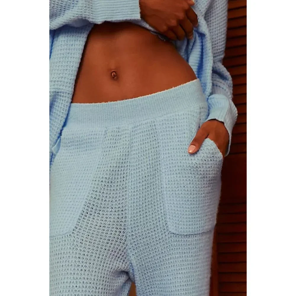 🎉LAST CHANCE🎉 FREE PEOPLE C.O.Z.Y. Pants / Neon Sky - Picture 8 of 10